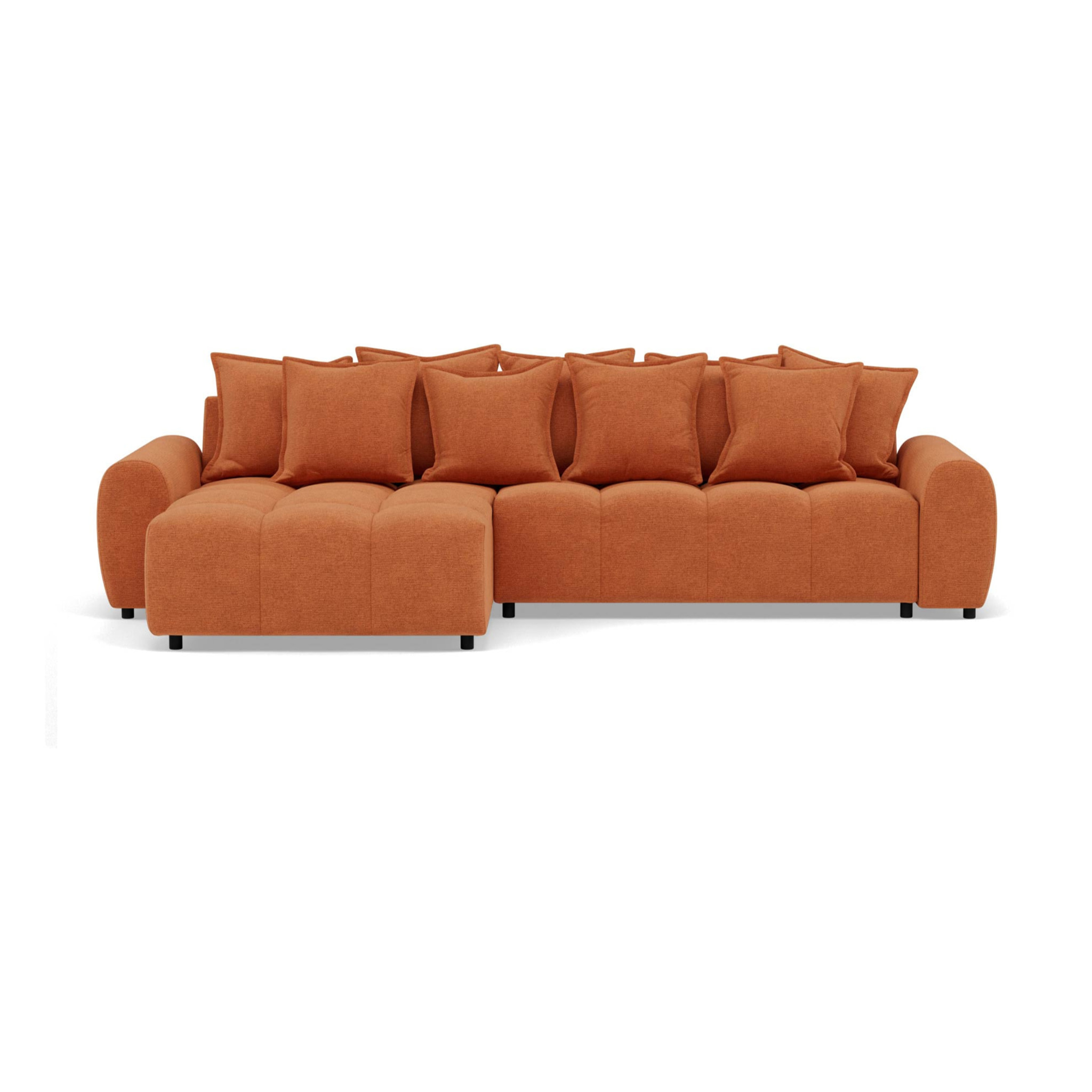 Adelaide - canapé d'angle réversible 4 places en tissu texturé - Terracotta