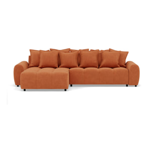 Adelaide - canapé d'angle réversible 4 places en tissu texturé - Terracotta