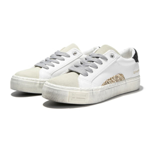 Zapatillas Bajas de Mujer Half Moon Low Blanco / Oro D.Franklin