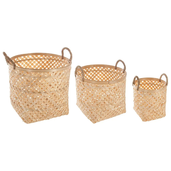 Set de 3 paniers bambou