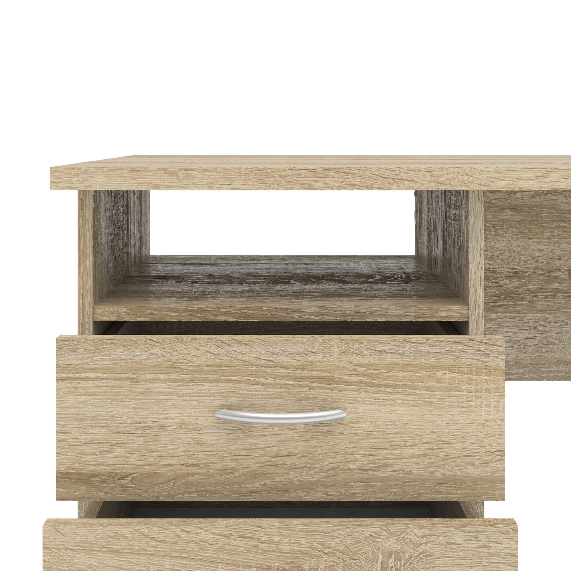 Scrivania Andre, Scrittoio multiuso, Tavolo per ufficio porta PC, Piano di lavoro, 120x48 h72 cm, Quercia