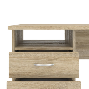 Scrivania Andre, Scrittoio multiuso, Tavolo per ufficio porta PC, Piano di lavoro, 120x48 h72 cm, Quercia