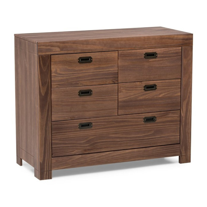 Commode Nador -bois massif d'araucaria-couleur kokoa 105 x 85 x 45 cm