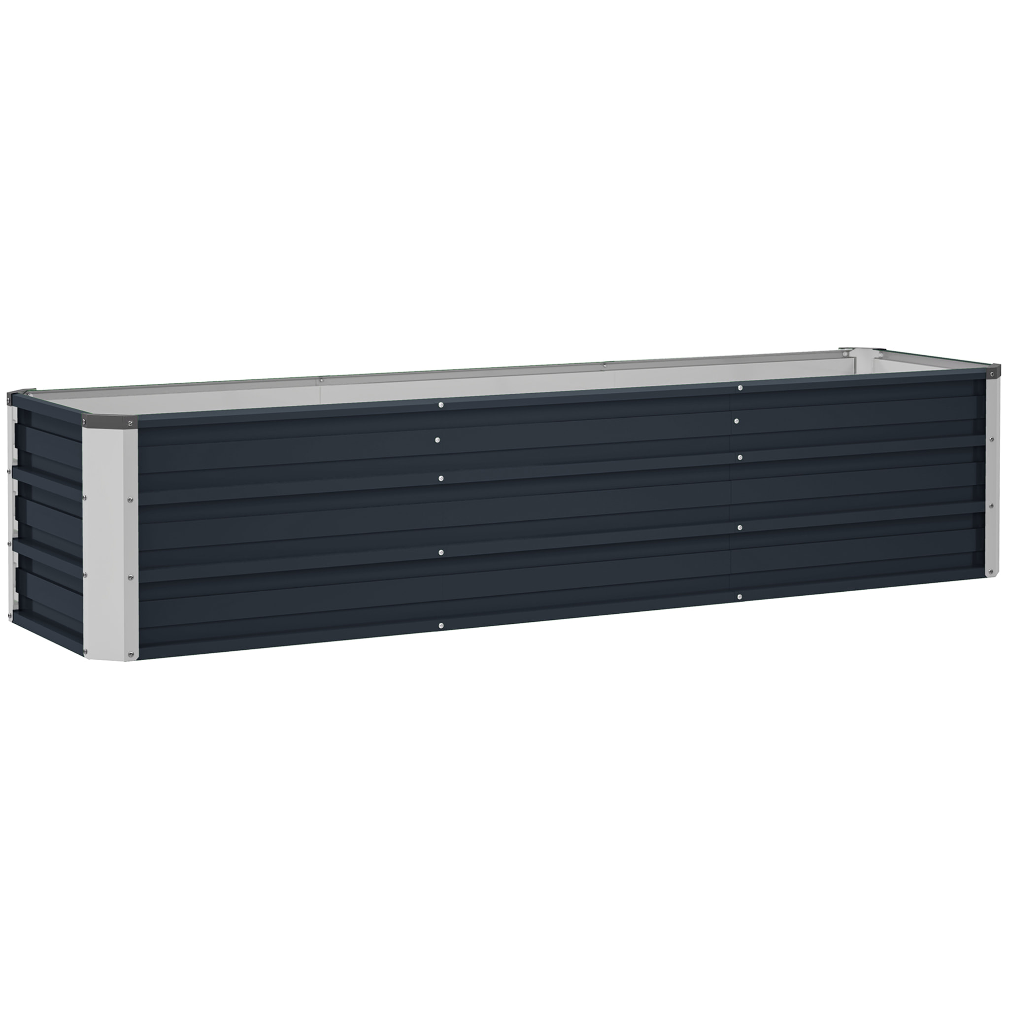 Carré potager de jardin dim. 183 x 47 x 40 cm tôle d'acier ondulée anthracite