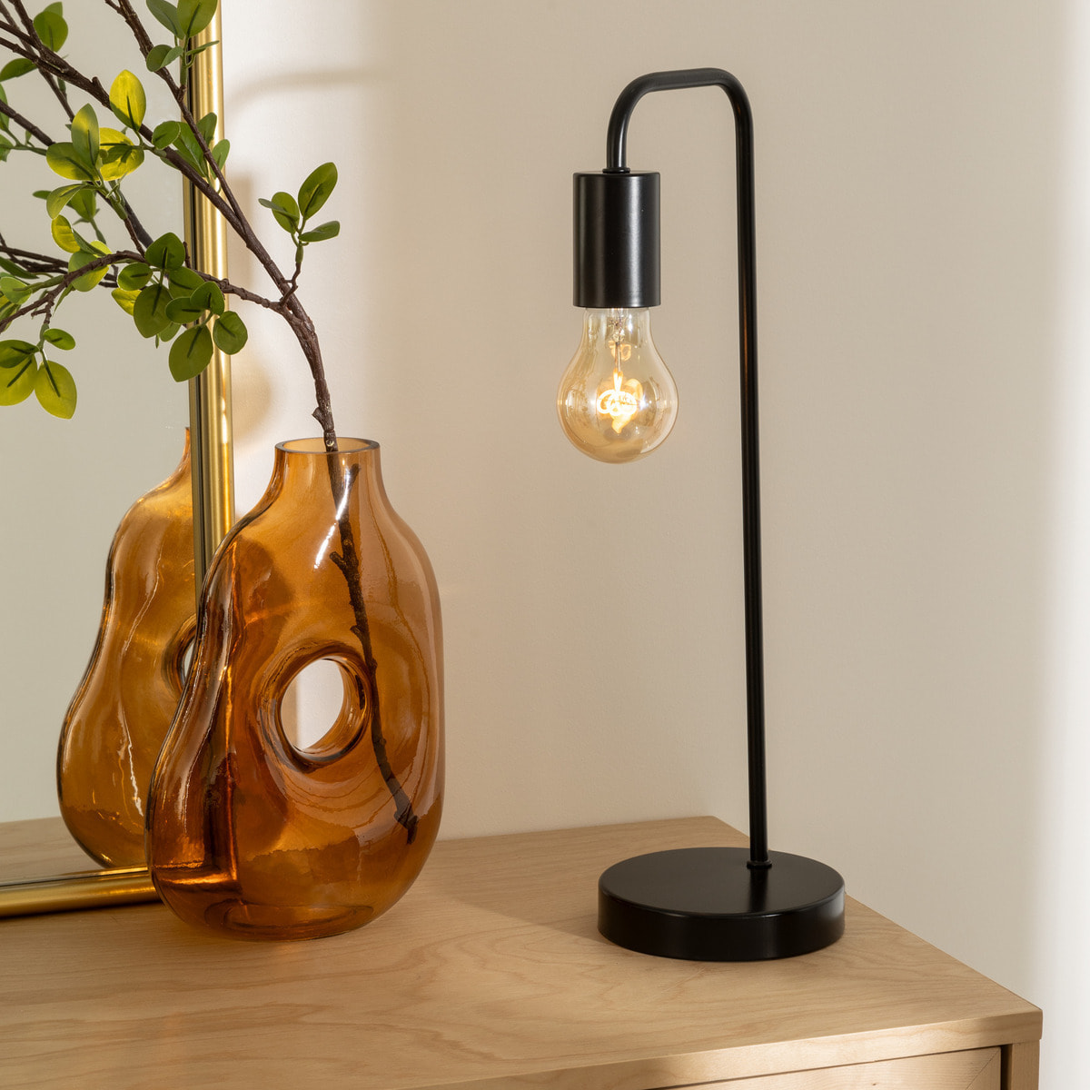 Lampe "Keli" noire - métal H45 cm