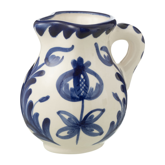 J-Line cruche Granada - céramique - blanc/bleu - small