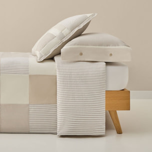 Funda nórdica de algodón 180 hilos patchwork Gropat color gris piedra 100% Algodón