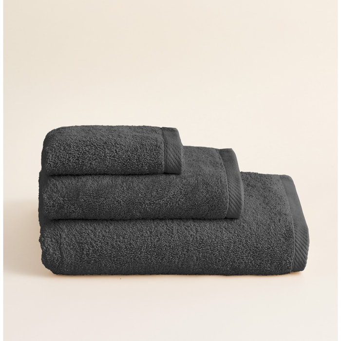 Set de serviettes éponge 100% coton éponge peigné - 600 g/m2 anthracite