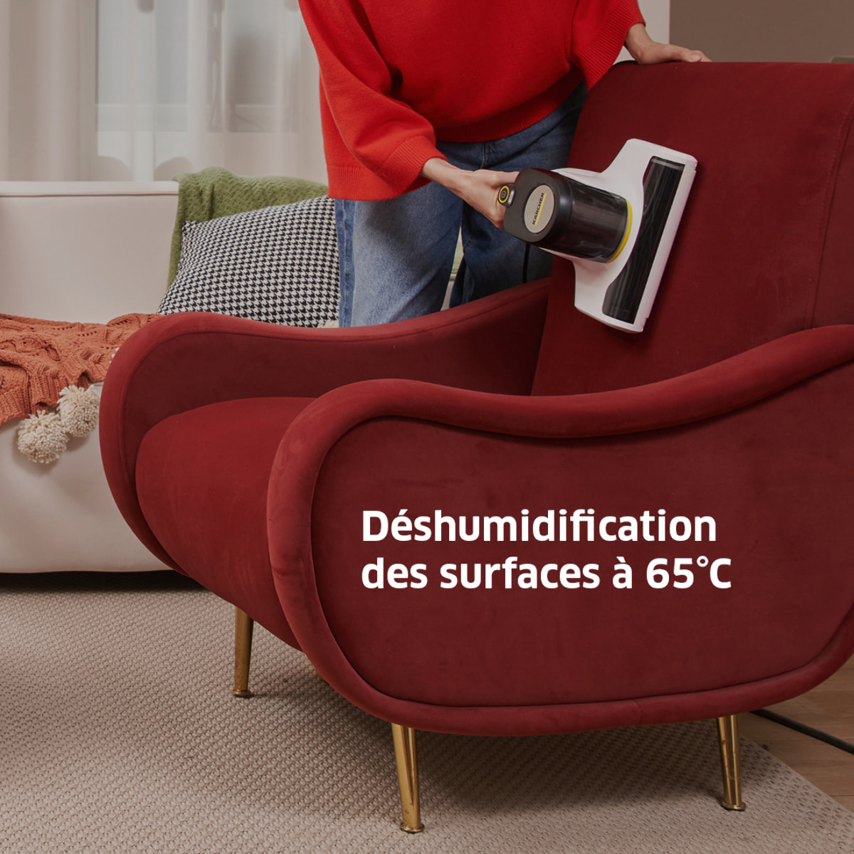 Aspirateur matelas anti acariens KARCHER VCH 4 - lumière UV - détruit les acariens et allergènes - efficace sur tous les textiles