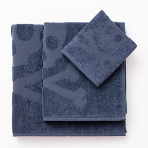 Set de toallas de baño calavera (tocador 30x50cm + manos 50x90cm + baño 70x140cm) 100%algodón azul scalpers home