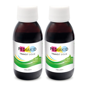 PEDIAKID - Sirop Transit Doux - Complément Alimentaire Naturel - Formule Exclusive au Sirop d'Agave - Contribue à Réguler le Transit en Douceur - Arôme Naturel de Pomme - Lot de 2 Flacons de 125 ml