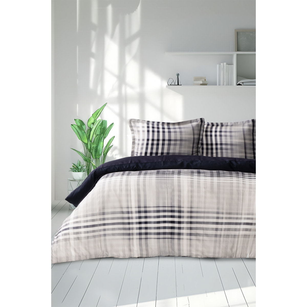 Housse de couette + taie(s) oreiller satin de coton "Gloven"