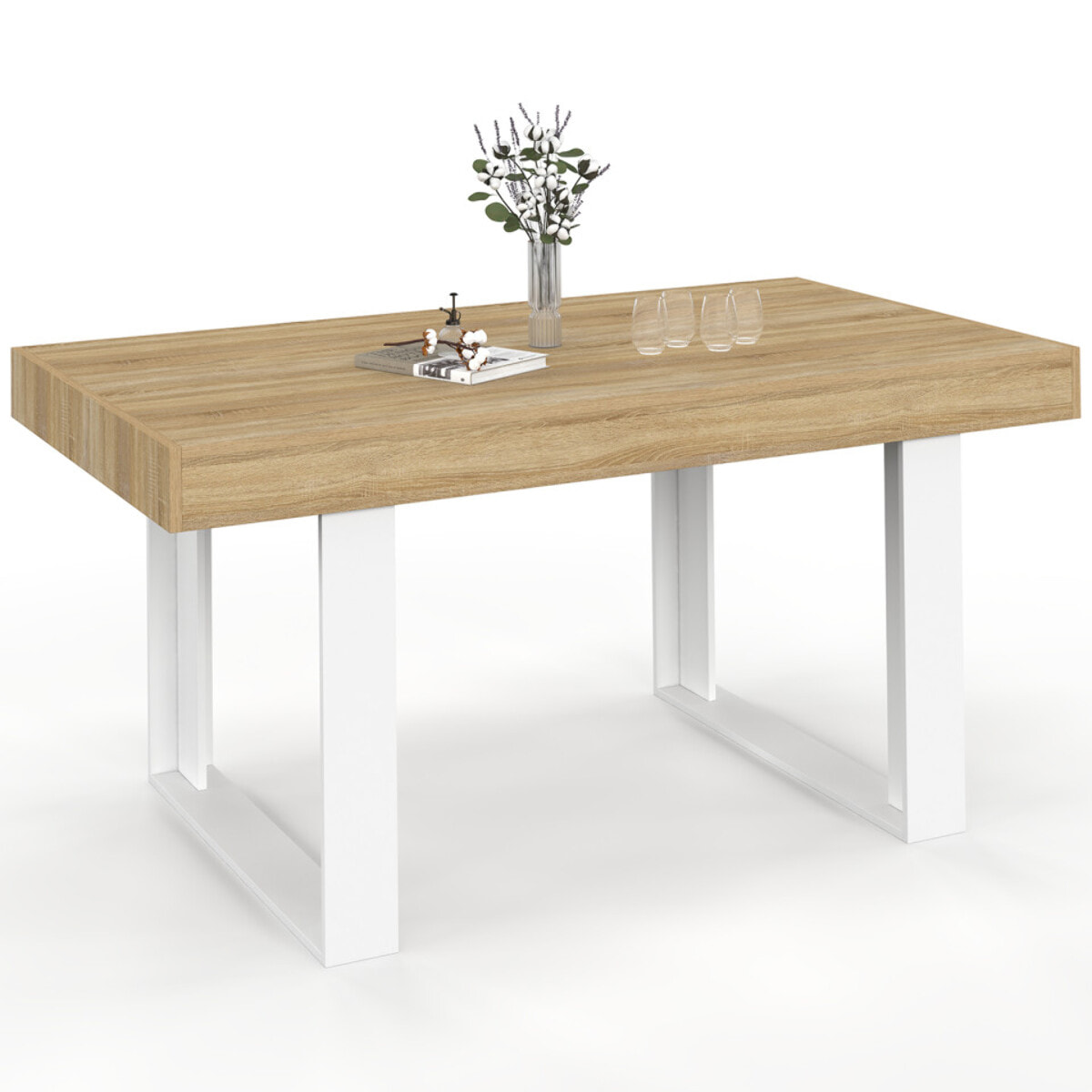 Table à manger Brixton bois et blanc 160cm