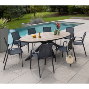 Ensemble table et chaises de jardin  - Chêne - CARMELORY