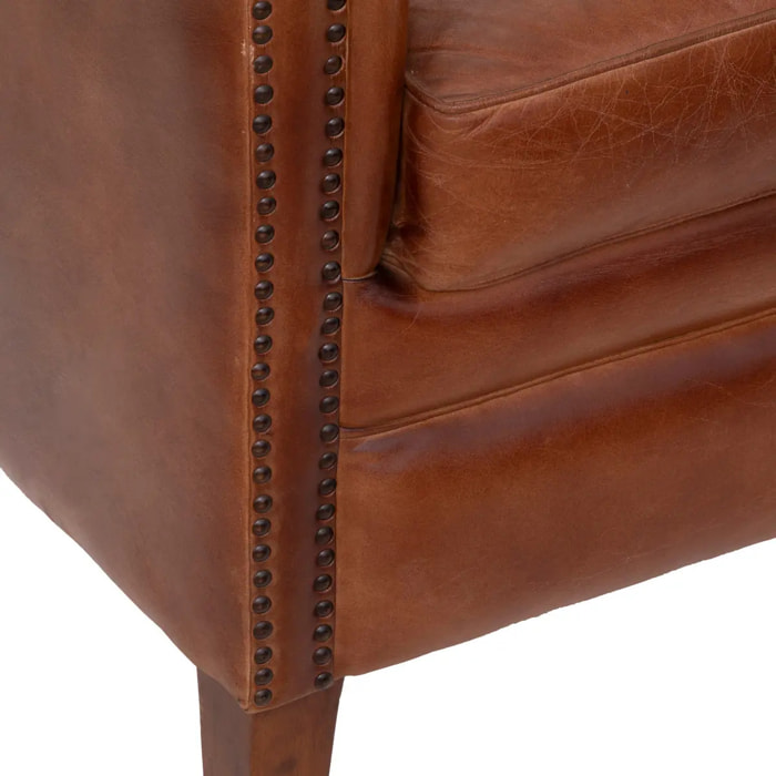 Fauteuil "Valam" - cuir - marron