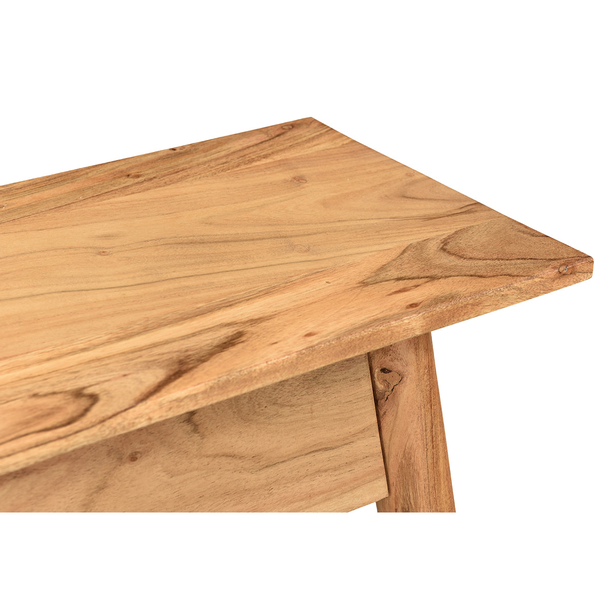 Console naturelle avec tiroir en bois massif L90 cm FRANKLIN