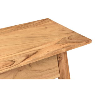 Console naturelle avec tiroir en bois massif L90 cm FRANKLIN