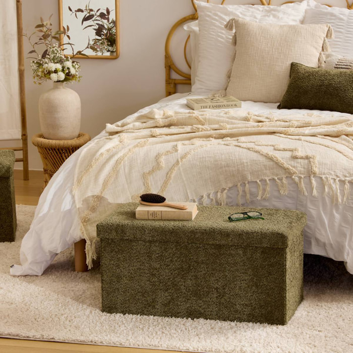 Pouf Pliable Coffre Soana Kaki 76x38cm