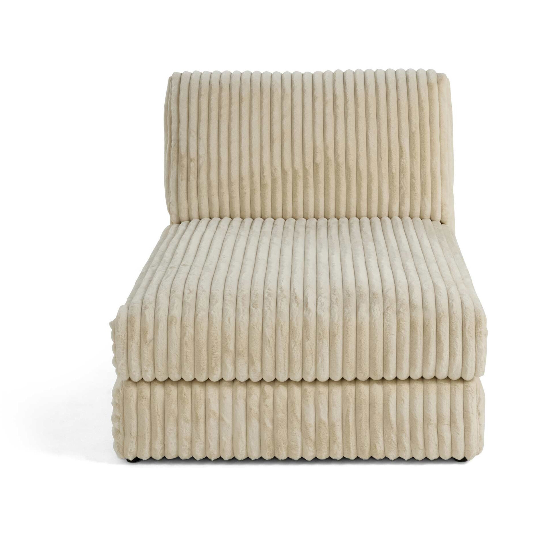 Jasper - module méridienne - en fausse fourrure côtelée - Beige