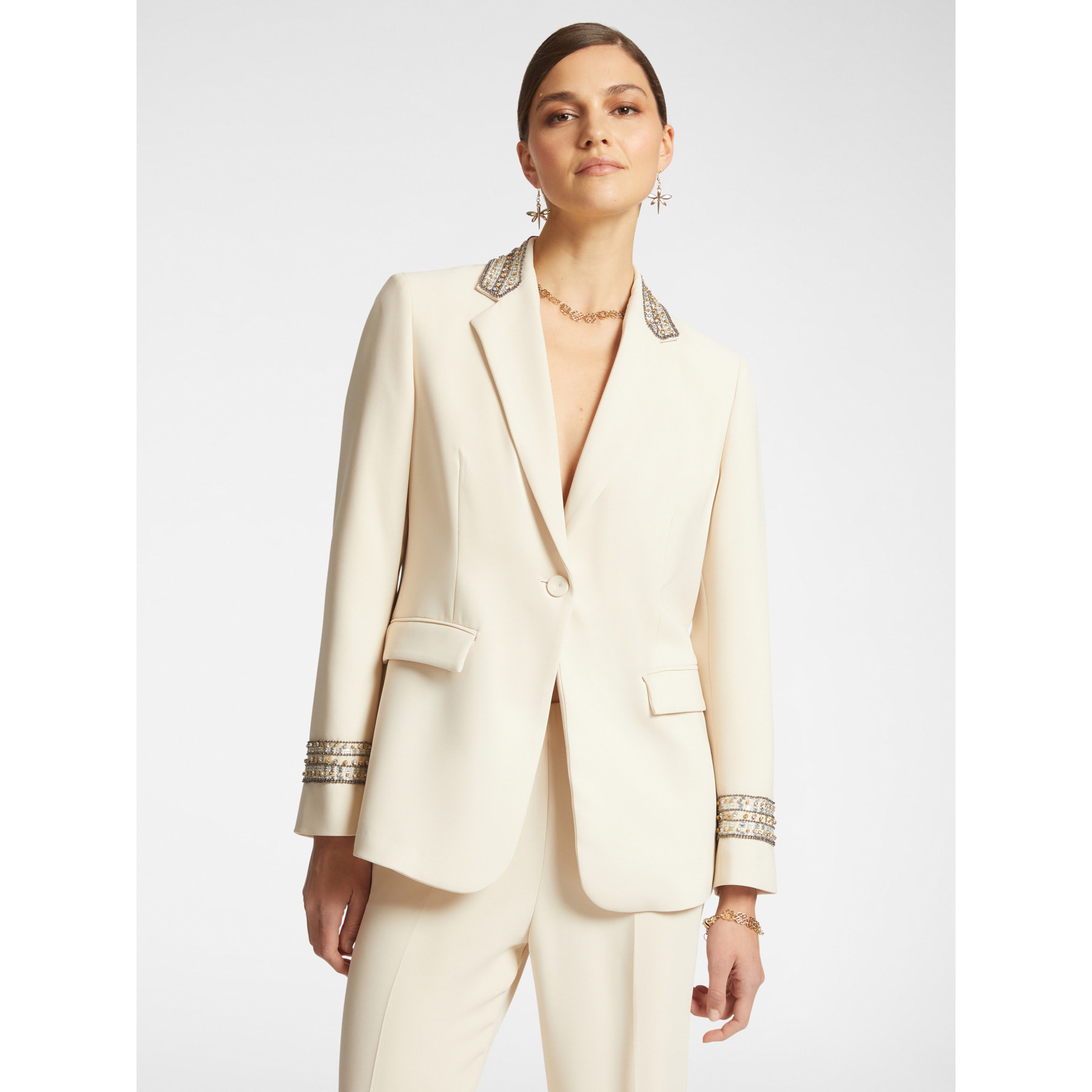 Elena Mirò - Blazer con ricami - Bianco