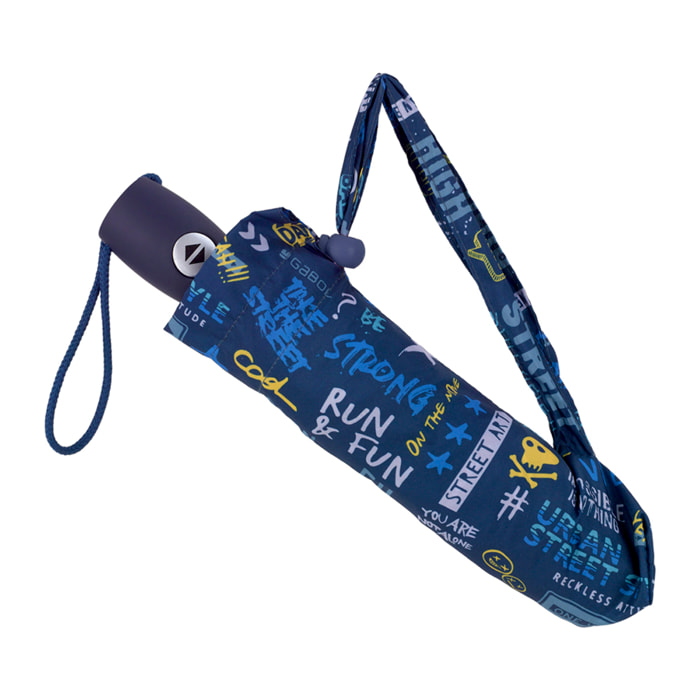 Paraguas plegable Gabol SKULL apertura automática y detalle reflectante