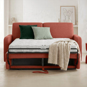 Canapé droit convertible 3 places en tissu chenille - ouverture express - LUMIO