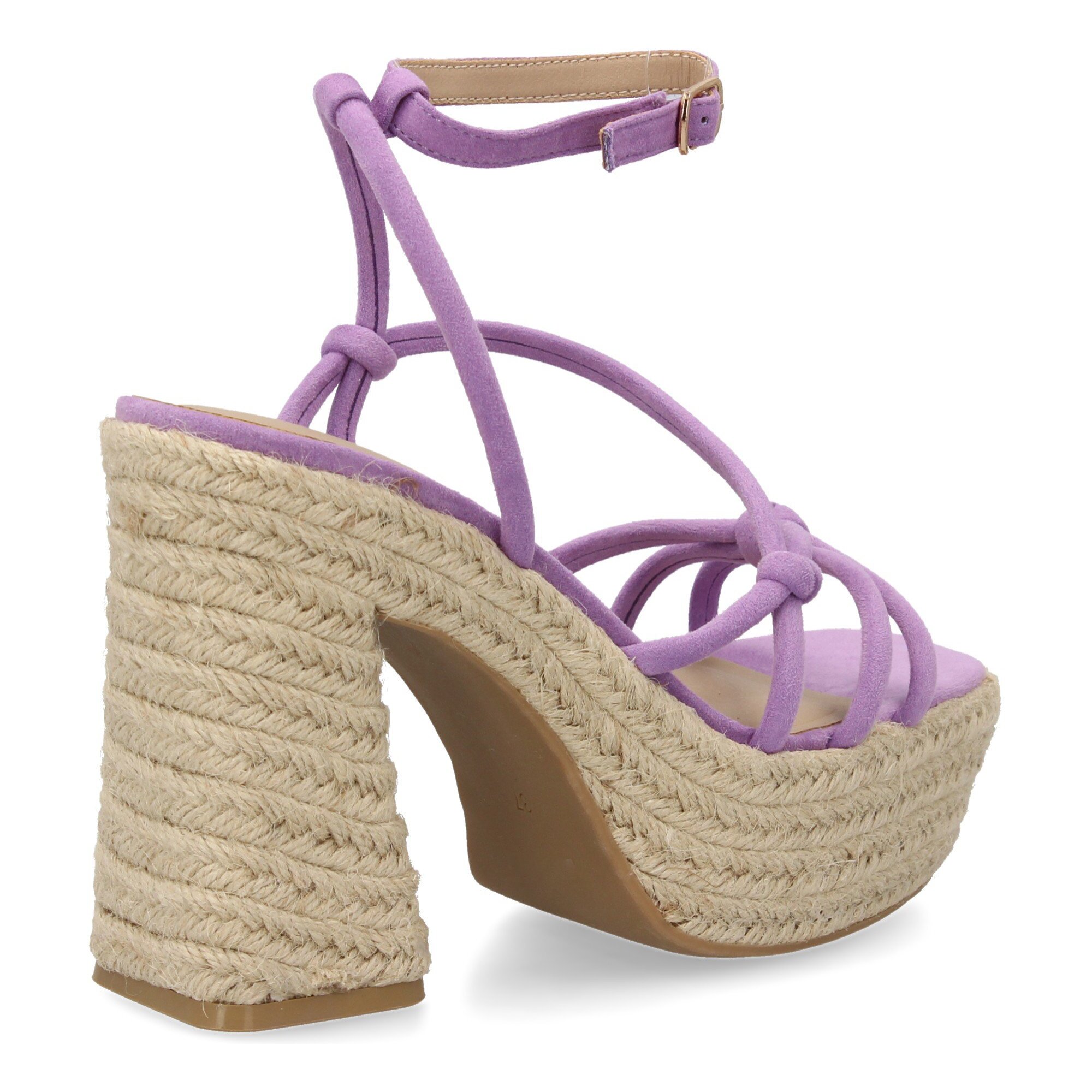 Sandalia de tacón de yute para mujer, comodas y elegantes, diseño moderno con tiras cruzadas
