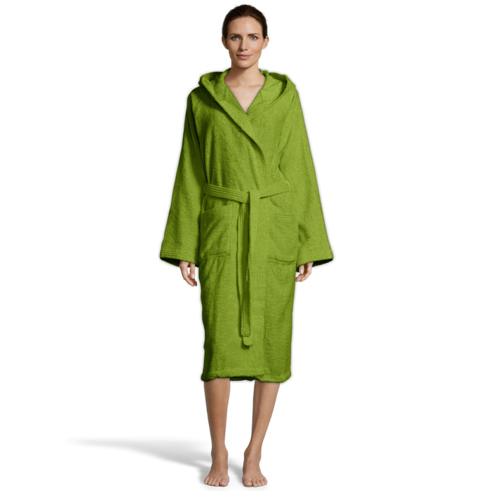 Bassetti Morbido Accappatoio 360 gr con Cappuccio 100% Cotone Uomo Donna Spugna Taglie Forti - ITALY Designed - Collezione VIVIAN - BAMBU VU