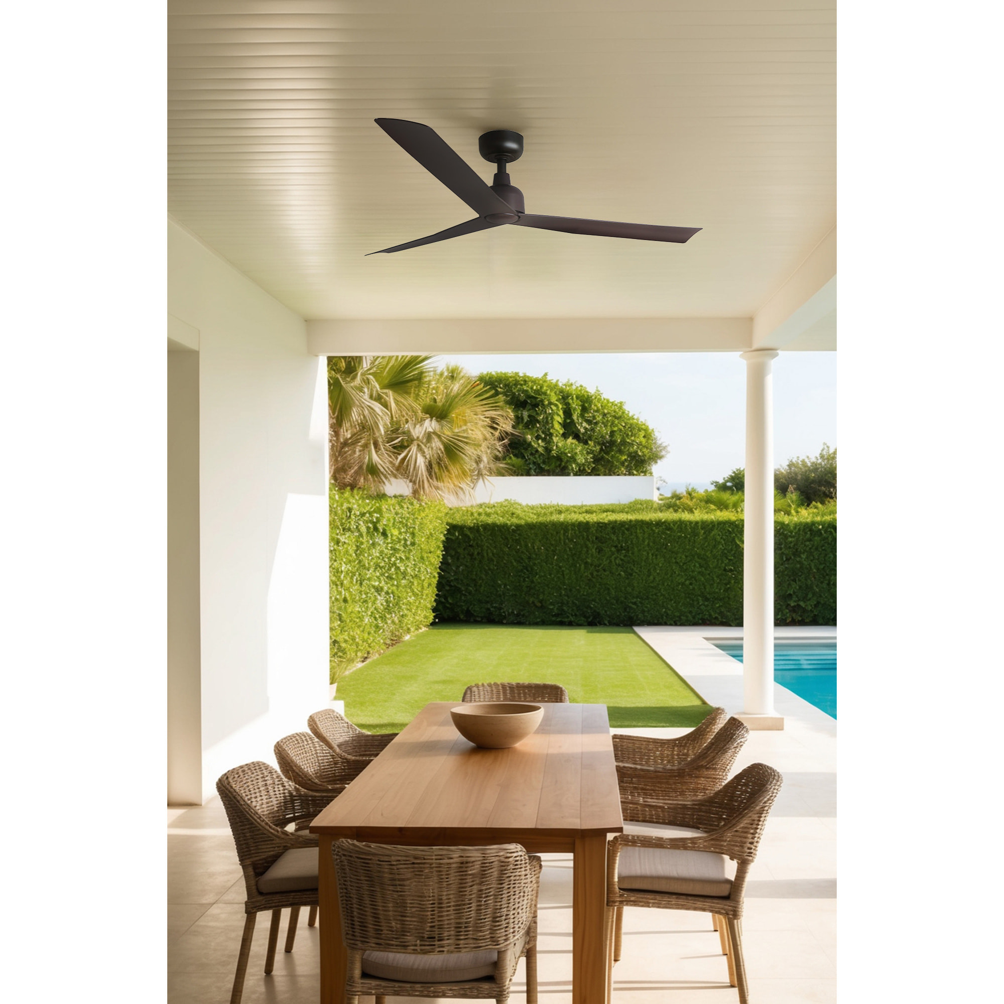 MARINE M Ventilatore a soffitto da soffitto marrone IP44 TUYA