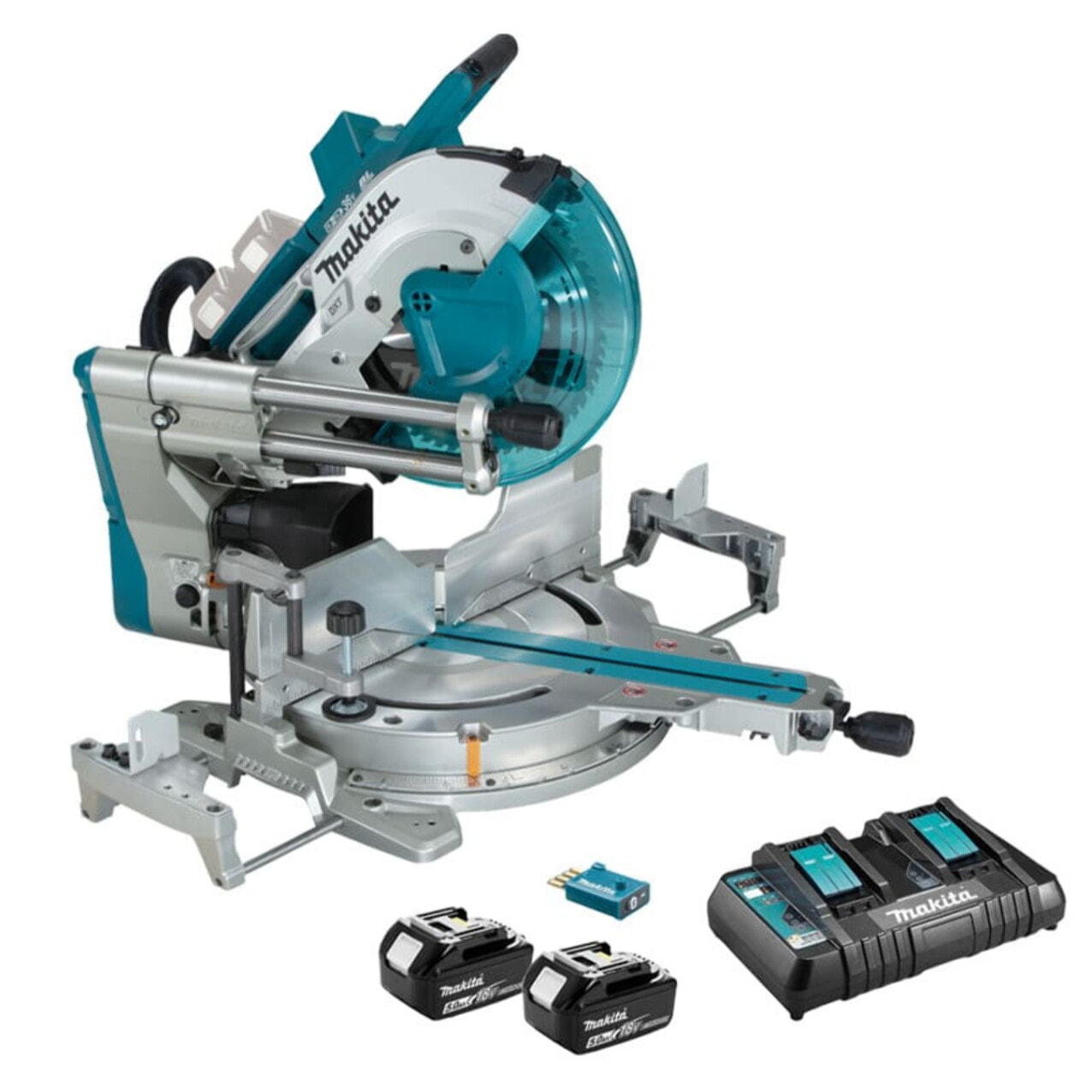 Tronzadora radial 36V (2x18V) LXT Ø305 mm - MAKITA - con 2 baterías 18V 5.0Ah - cargador - módulo AWS - DLS211PT2U