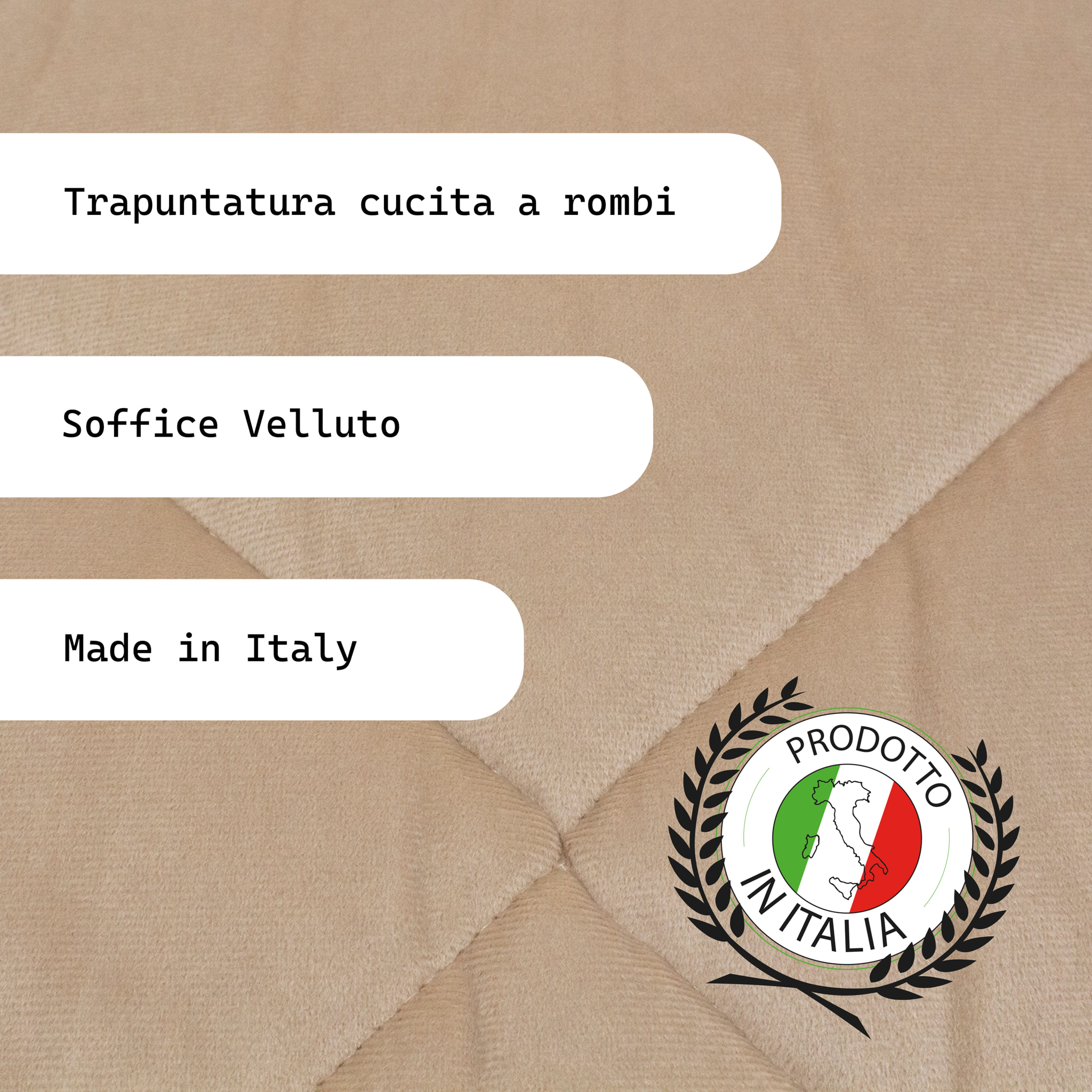 TRAPUNTA INVERNALE MATRIMONIALE IN VELLUTO COL.MARRONE MADE IN ITALY