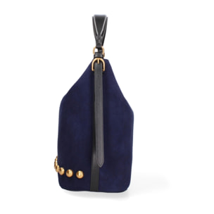 Borsa a spalla da donna Made in Italy - Modello Seraphina Plus - Pelle scamosciata - 31.0 x 31.0 x 15.0 cm