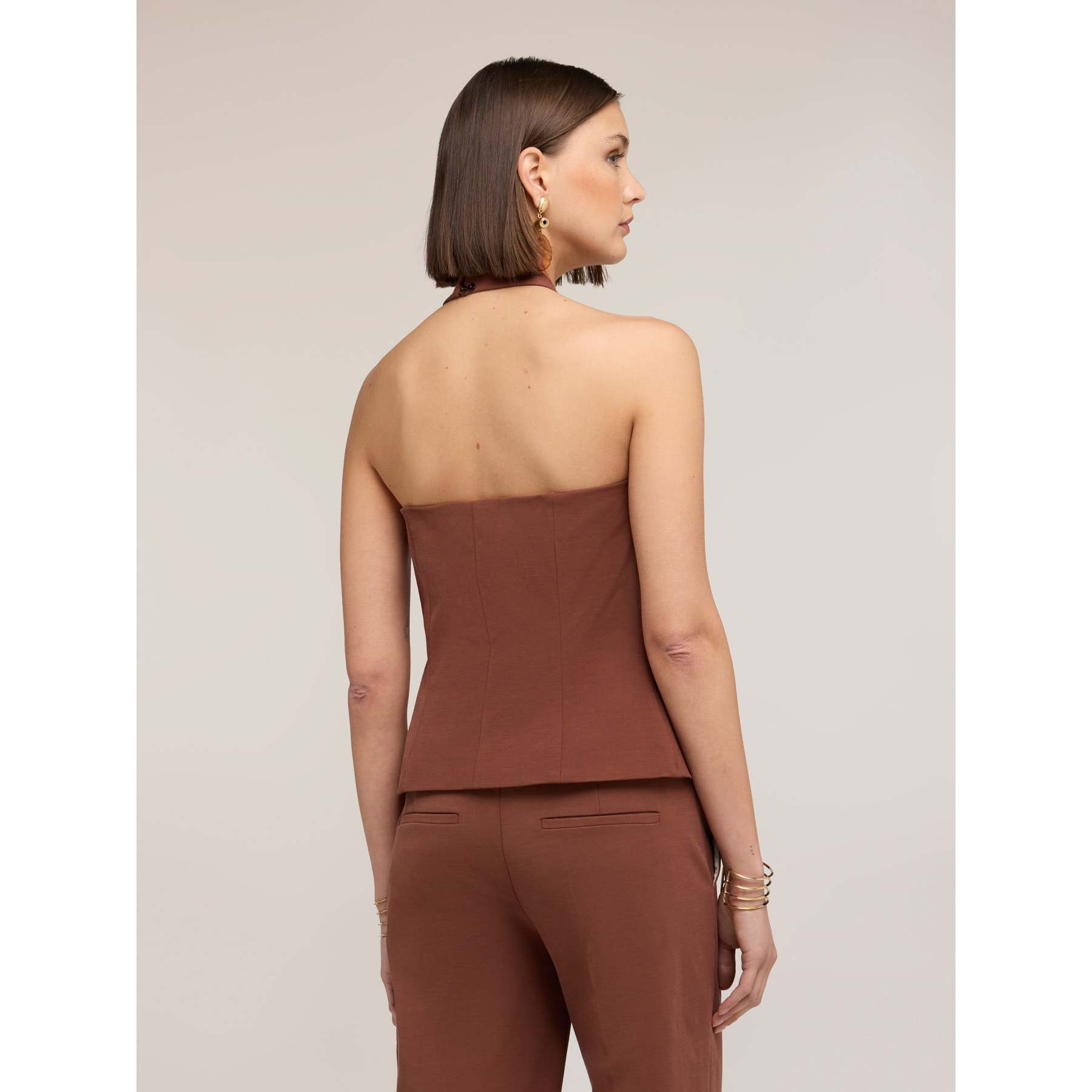 Motivi - Top halter neck The Tailoring Lab - Marrón