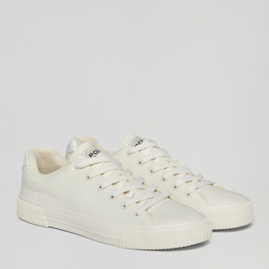 Zapatilla Habana de lona blanca para hombre con detalles Polo Club