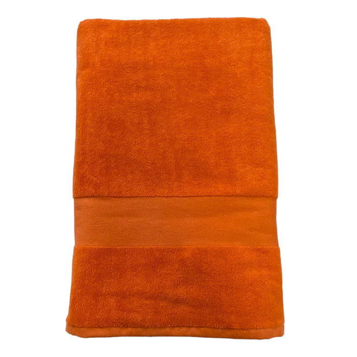Serviette de bain éponge velours Classy Orange 90x180 500g/m²
