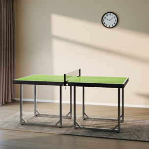 Mesa de Ping-Pong Plegable, 182x91cm, Fácil de Transportar, Resistente a la Intemperie, Estable, Mesa de Tenis con Red y Marco de Acero, para Interior y Exterior, Verde