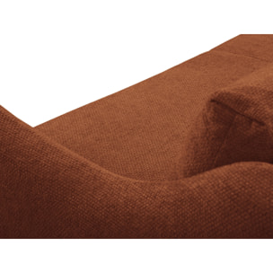 Canapé convertible "Chaumont" 4 places en tissu chenille mélange terracotta