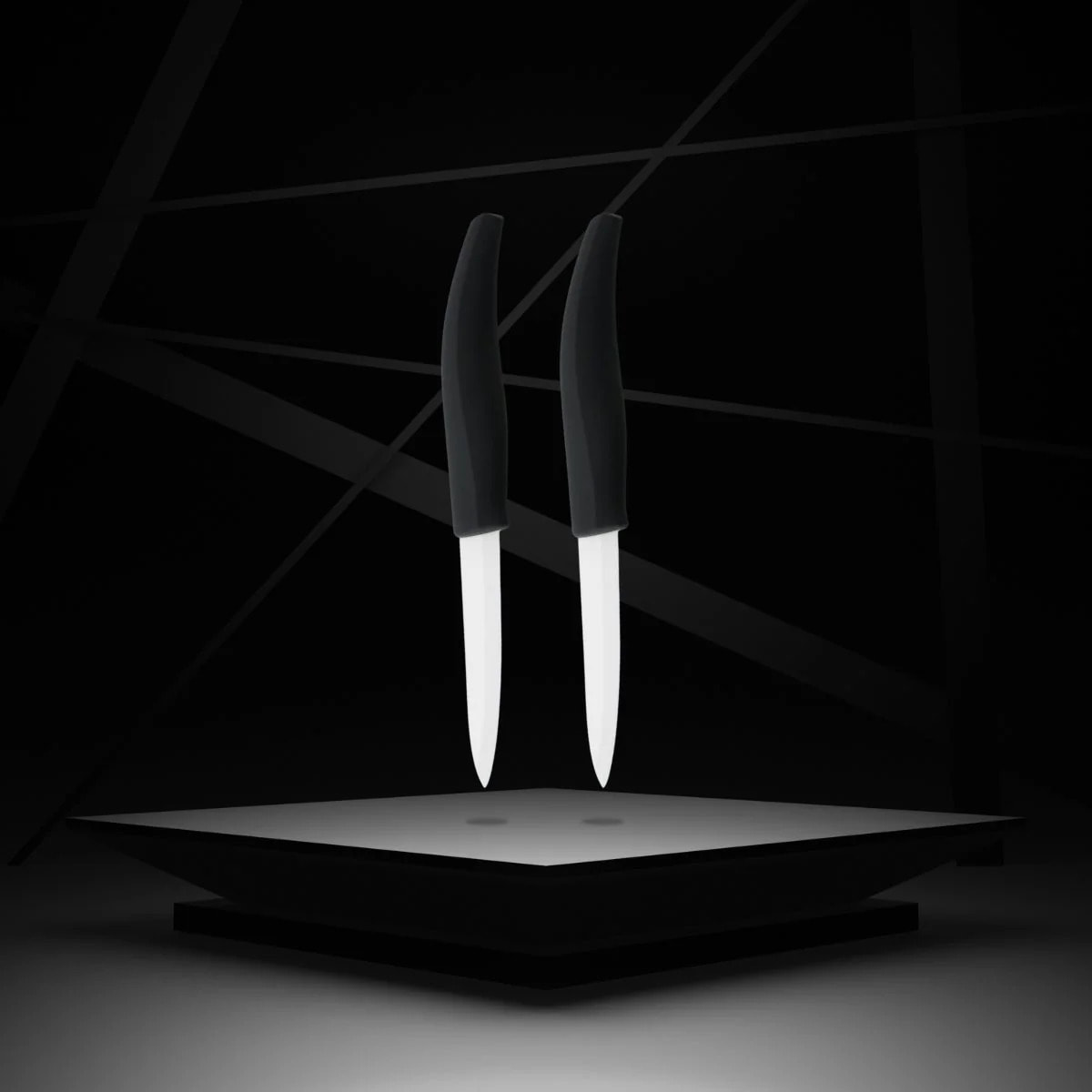 Lot de 2 couteaux de cuisine avec lame en céramique de 7,5 cm Nirosta Céramique