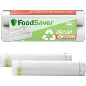 Sac sous vide FOOD SAVER FSRE2802X01 2 rouleaux 28cm X 3m