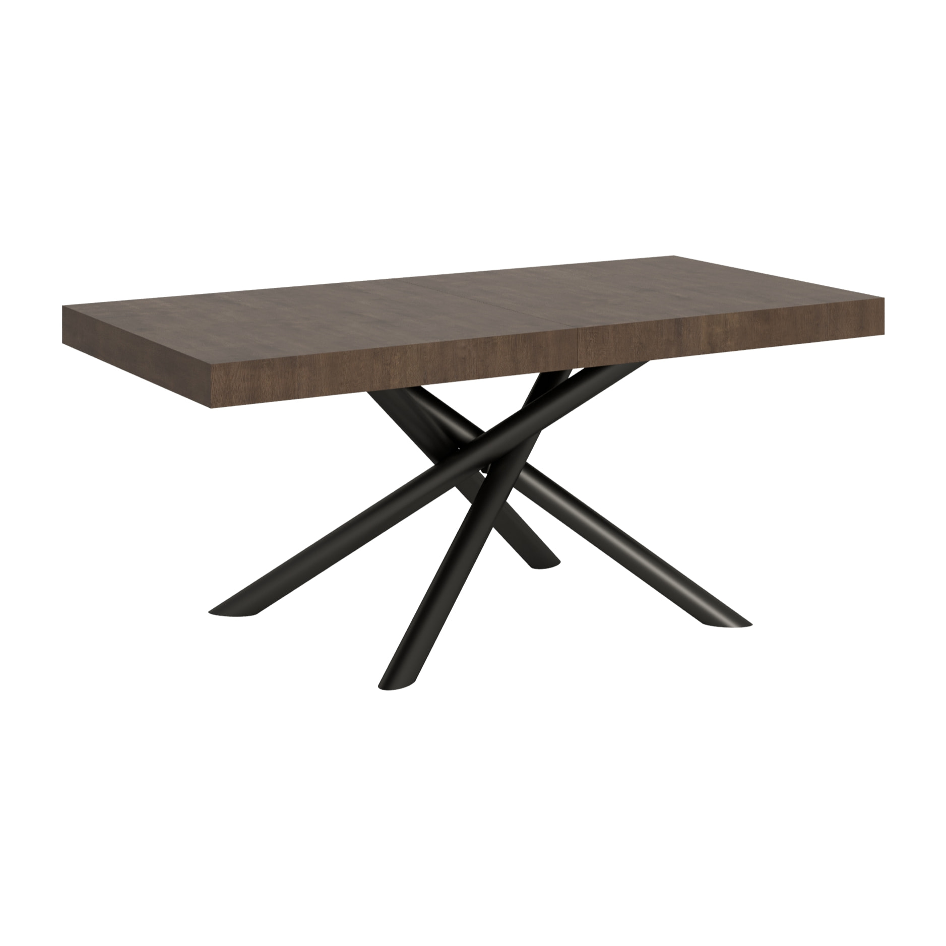 Table extensible 90x200/304 cm Famas Noyer cadre Anthracite