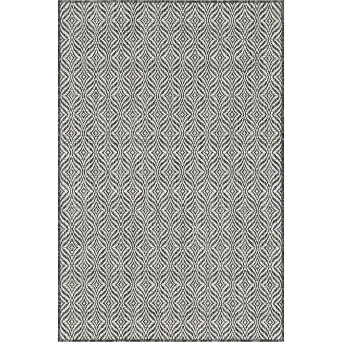 Moa- tapis d'extérieur noir à motif blanc