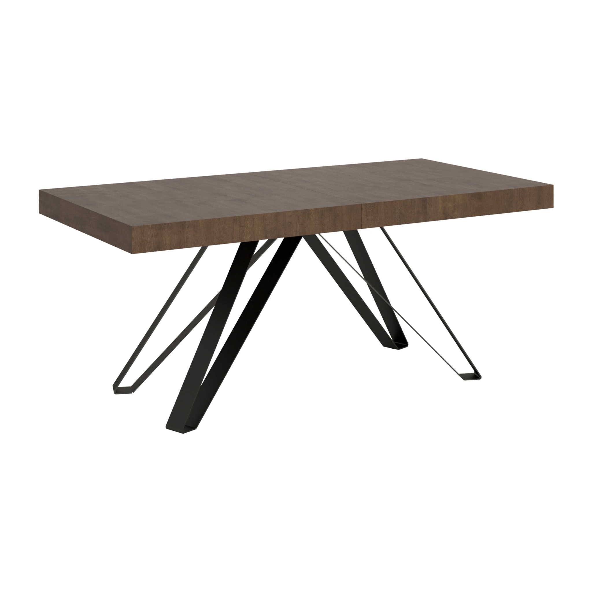 Table extensible 90x200/460 cm Terium noyer pieds anthracite