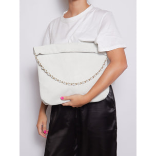 Borsa a spalla da donna Made in Italy - Modello Celeste Elite - Pelle scamosciata - 32.0 x 34.0 x 6.0 cm