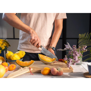 Couteau Santoku Bunka | Lame 170 mm | Acier Inoxydable Japonais San-Mai