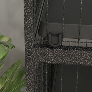 Jaula para Animales Pequeños de 4 Niveles Jaula para Roedores con Ruedas Rampas Hamaca Colgante y Bandeja Extraíble Recinto para Conejos Chinchillas Hurones 80x52x128 cm Gris Oscuro