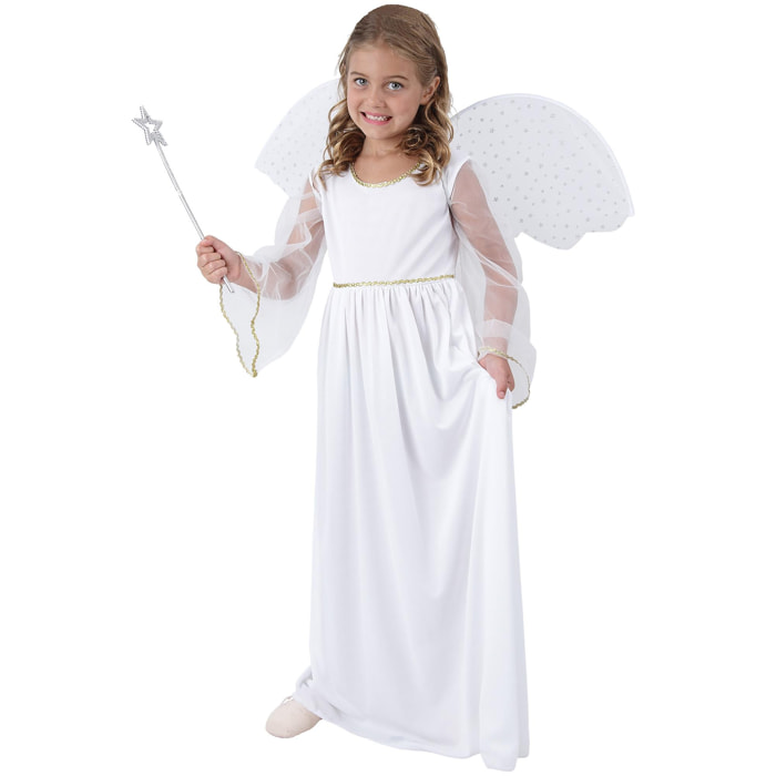 Travestimento Costume Carnevale Natale Angioletto Bianco Bambino Unisex