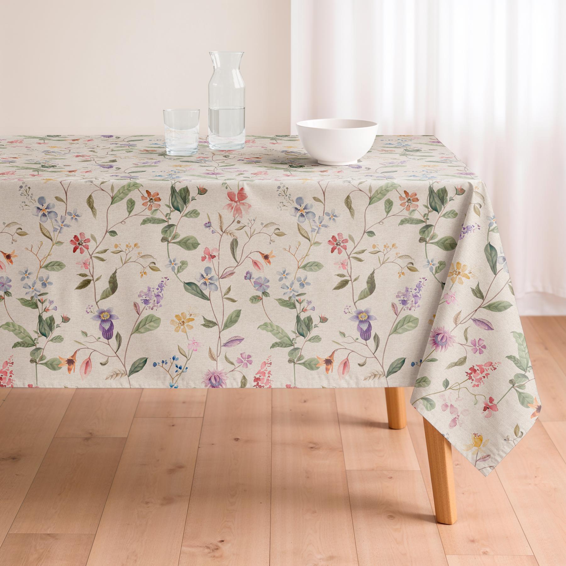Nappe anti-taches PEONIA MULTICOLORE - en 100 % coton