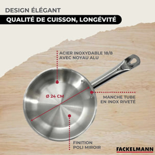 Poêle en inox 24 cm Fackelmann Eterna