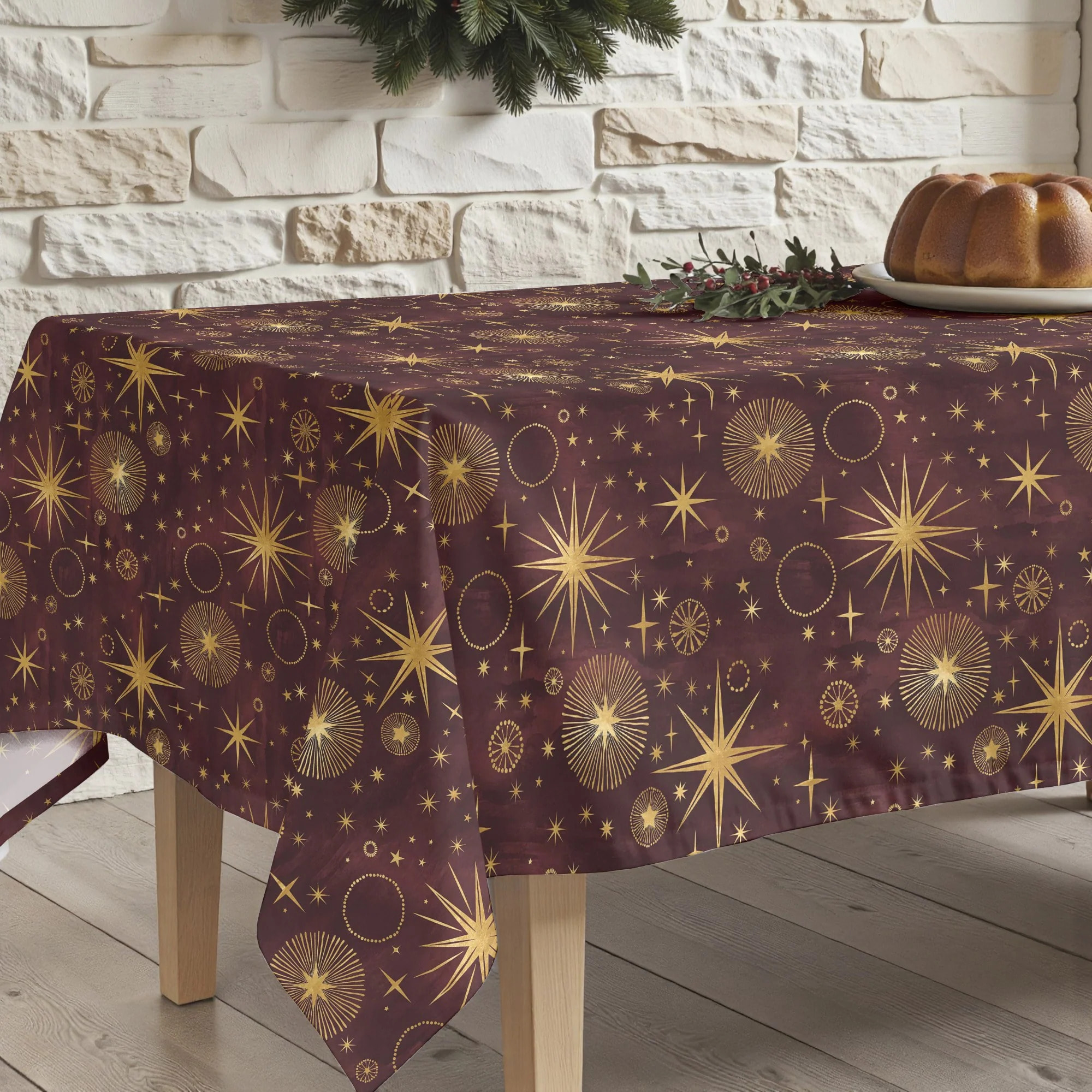 Nappe en résine Anti-tâches Christmas Cielo Rojo