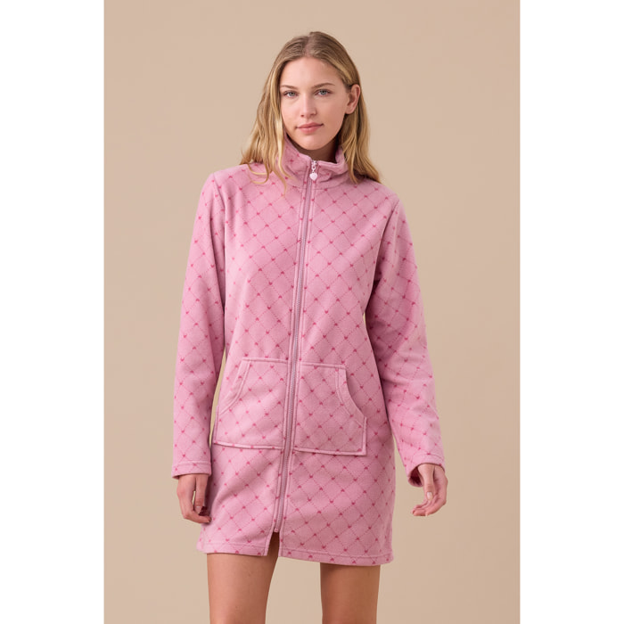 Vestaglia donna in micropile con zip articolo cuore. Noidinotte